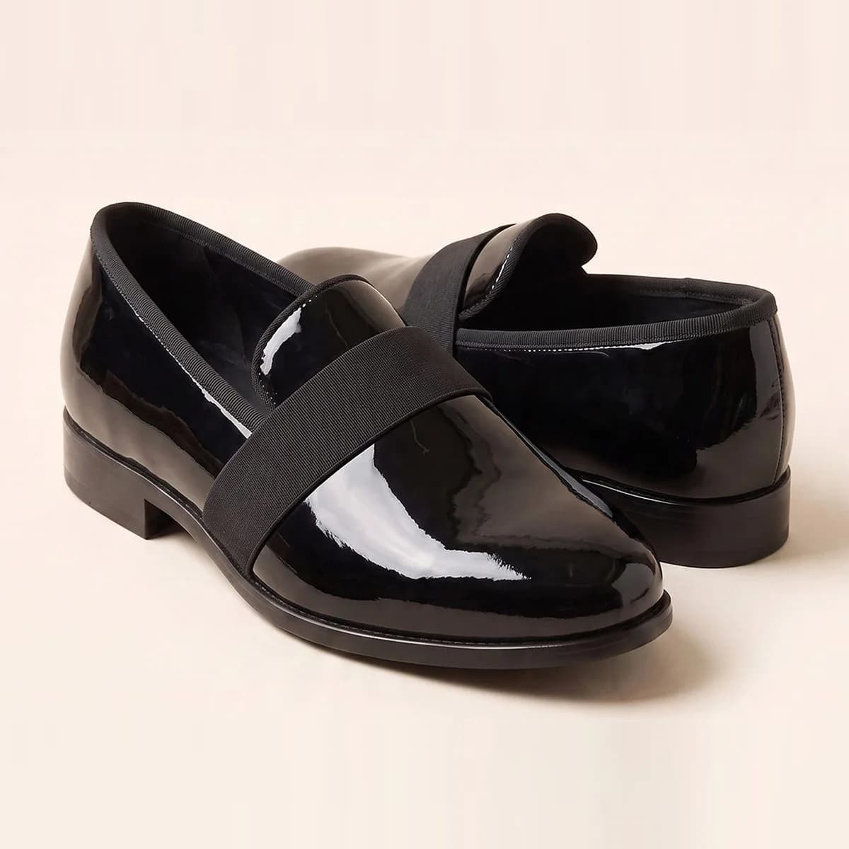 Zara — Mocassins homme en cuir verni noir, pointure 43